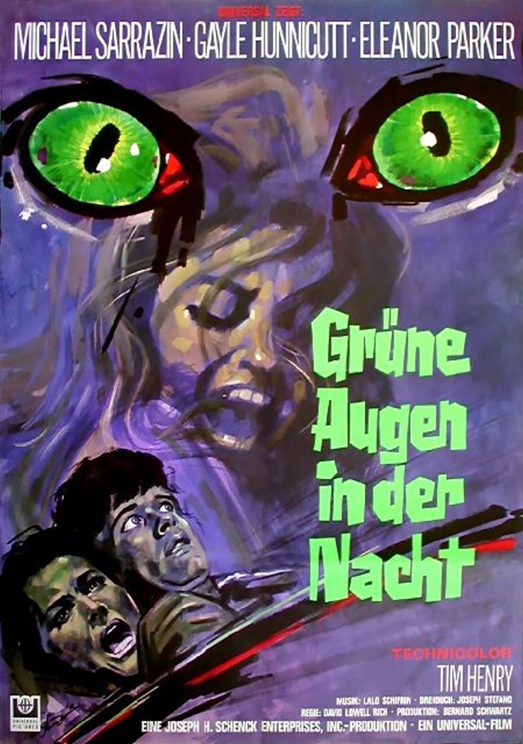Grüne Augen in der Nacht