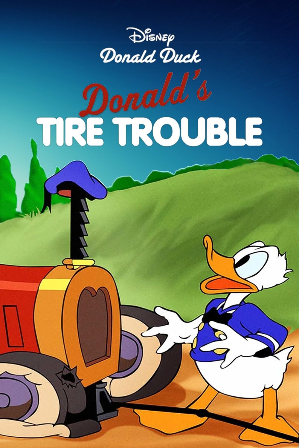 Donald beim Reifenwechsel