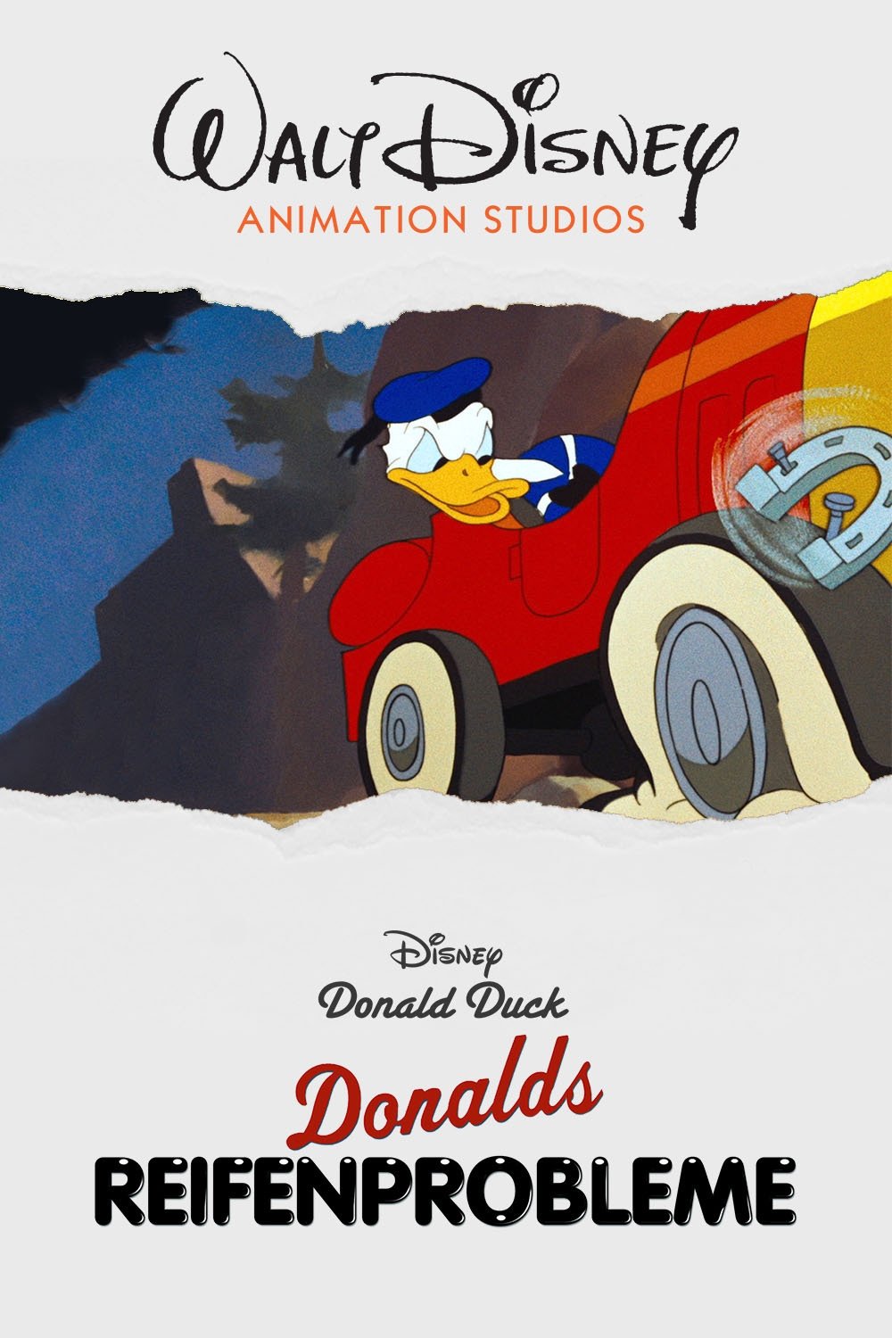 Donald beim Reifenwechsel